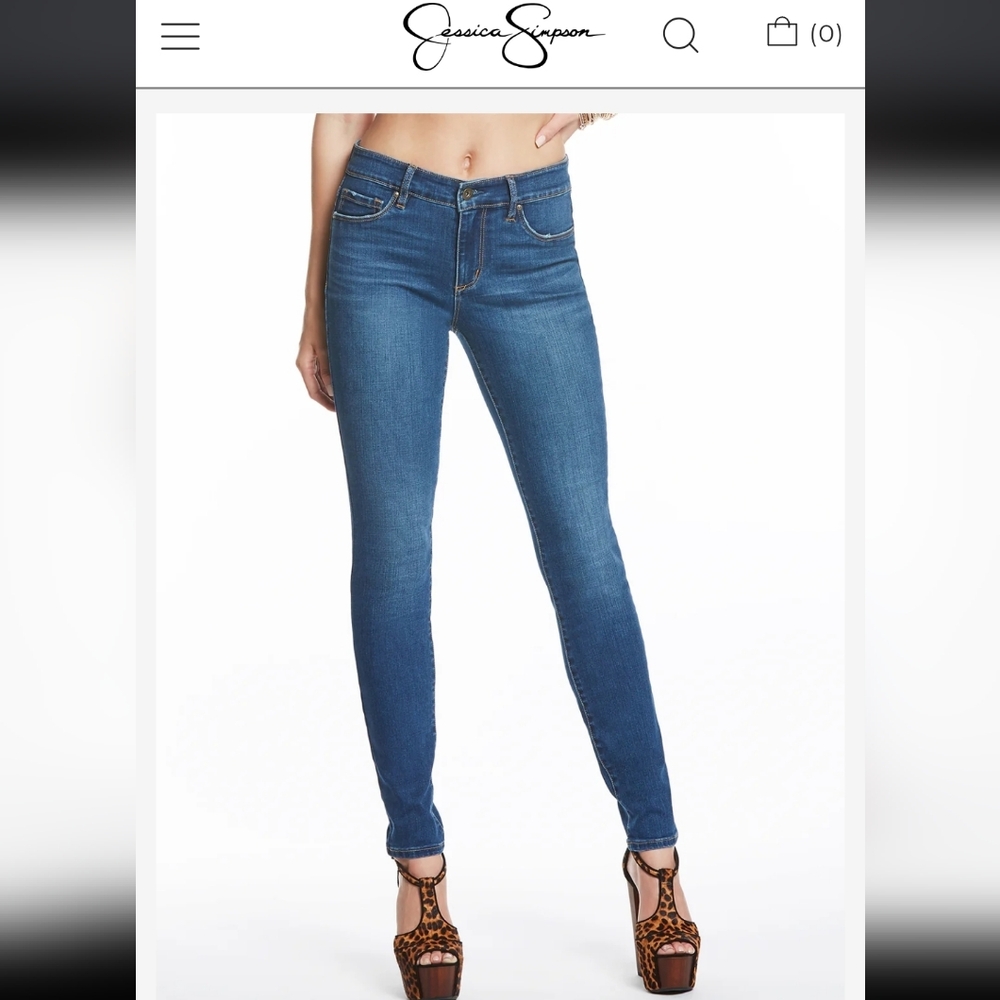 Jessica Simpson Brand "Kiss Me" Super Skinny Mid-Rise Dark Denim Jeans Jeggings - Picture 3 of 14